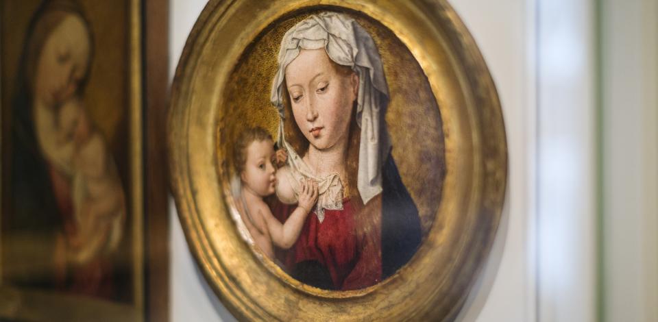 Schilderij van Maria en baby Jezus